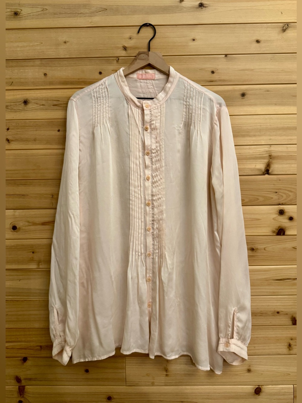 CP Shades Large Blush Pink 100% Silk Marnita Tunic Blouse Coquette Party Office
